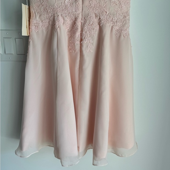 LanTing dress Soft Pink MOTHER OF THE BRIDE embroidered lace net knee length NEW - Picture 8 of 12